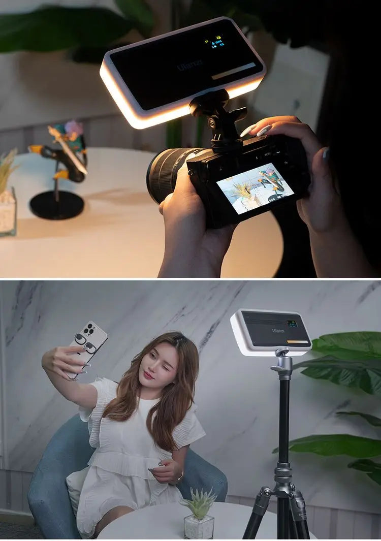 Ulanzi VL200 2500k-9000k Led Camera Light With Tripod Phone Holder 360° Ball Head Dimmable Led Video Light With Soft Diffuser