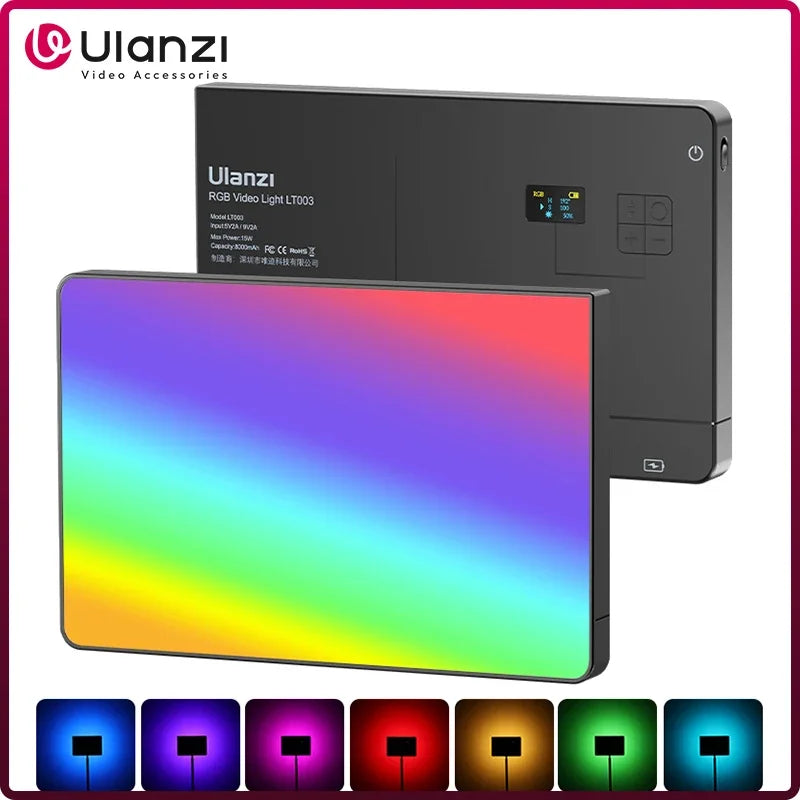 Ulanzi LT003 RGB Video Light Full Color Panel Light 8000mAh Dimmable 2500-9000K CRI 95+ Photo Studio Lamp 266 Beads Livestream