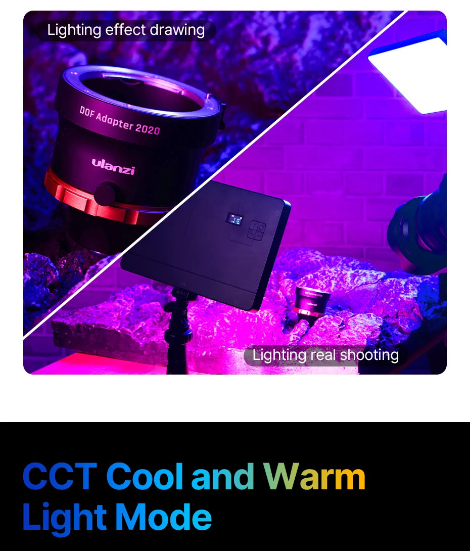 Ulanzi LT003 RGB Video Light Full Color Panel Light 8000mAh Dimmable 2500-9000K CRI 95+ Photo Studio Lamp 266 Beads Livestream