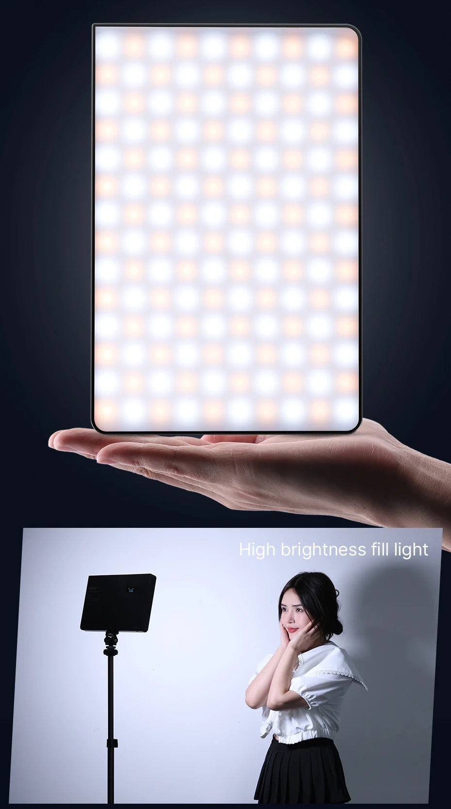Ulanzi LT003 RGB Video Light Full Color Panel Light 8000mAh Dimmable 2500-9000K CRI 95+ Photo Studio Lamp 266 Beads Livestream